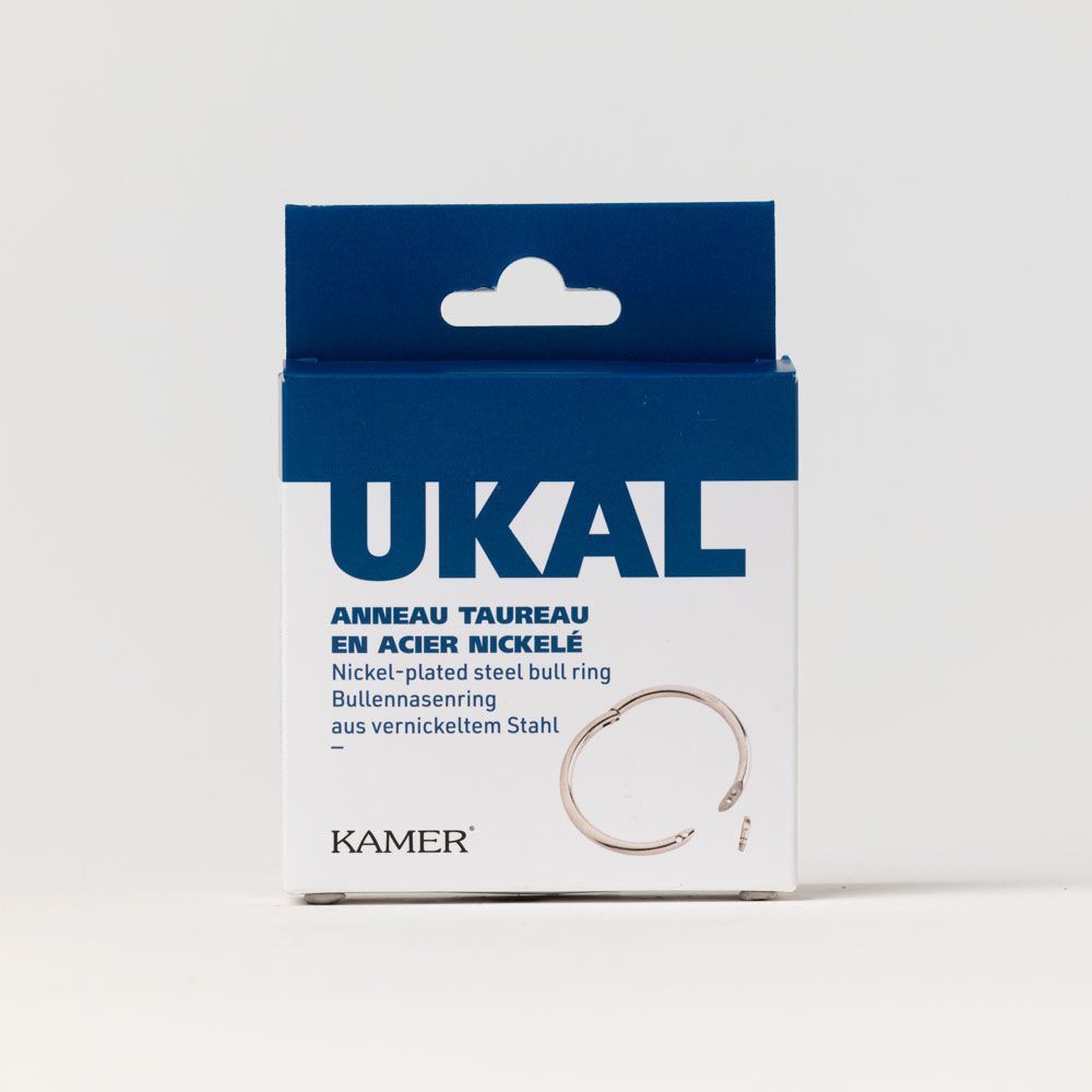 Nickel-plated steel bull ring 70 mm