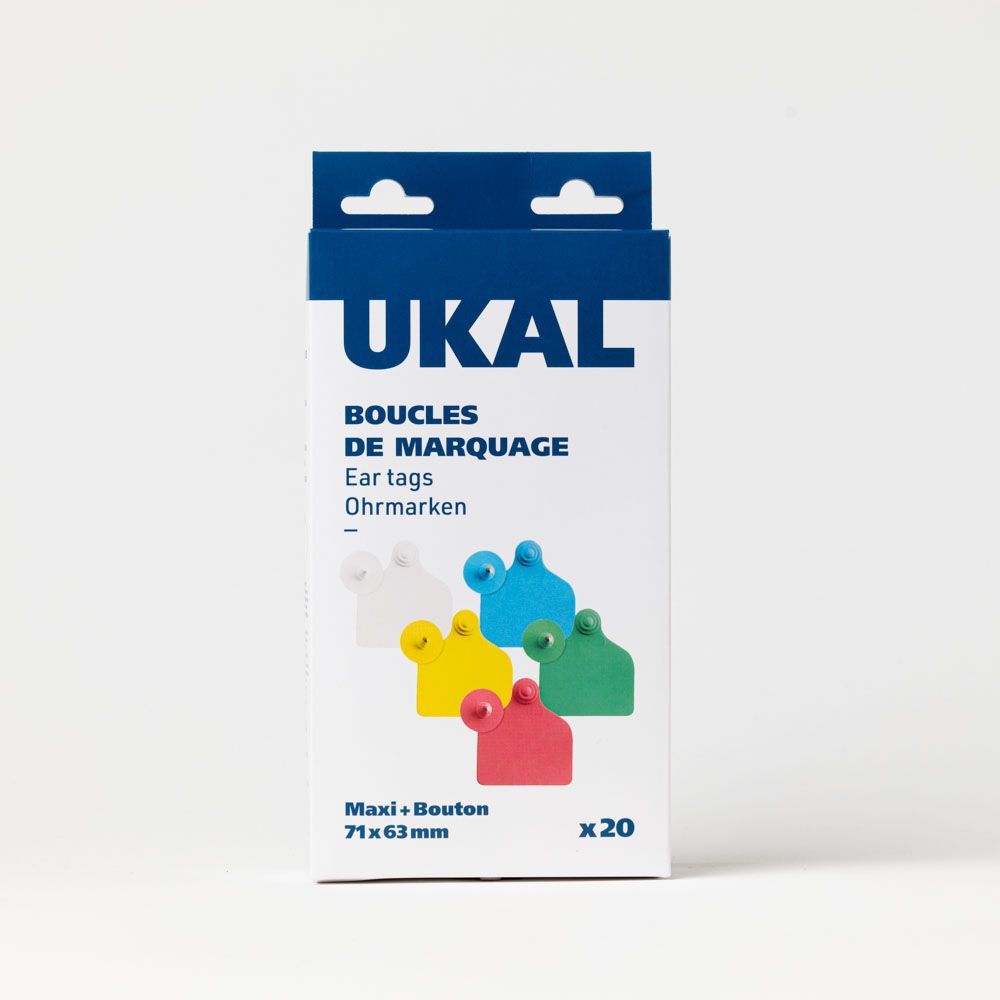  UKAFLEX MAXI + BUTTON eartags yellow x20