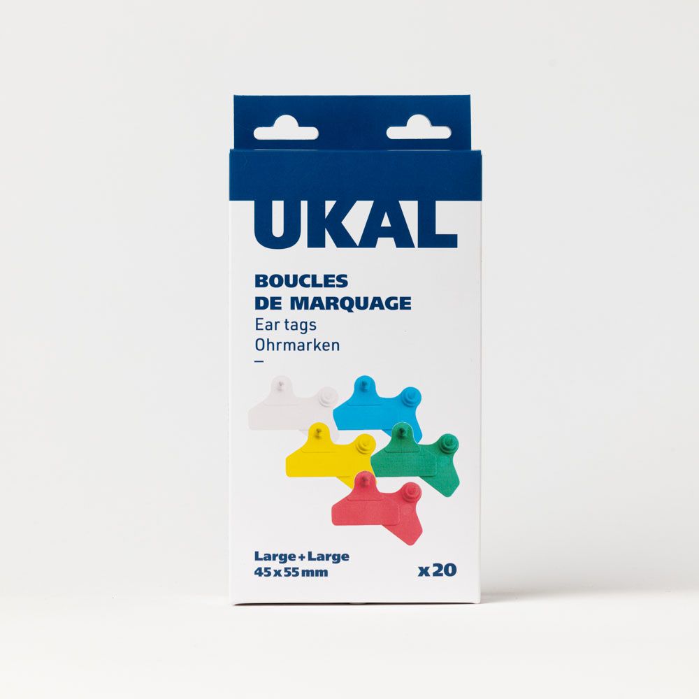 Boucles de marquage Ukalflex large+large nue blanc X20