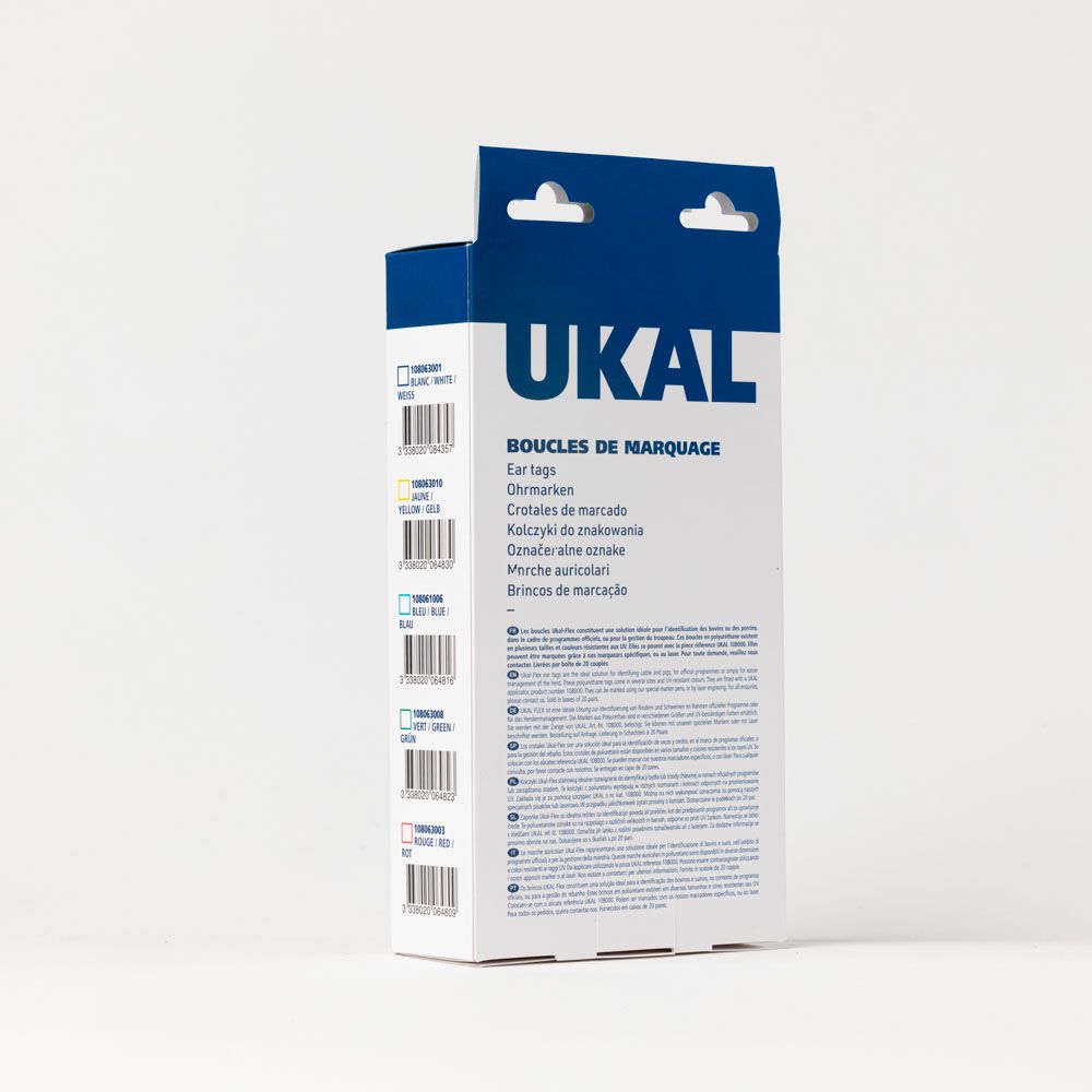 Boucles de marquage Ukalflex large+large nue vert X20