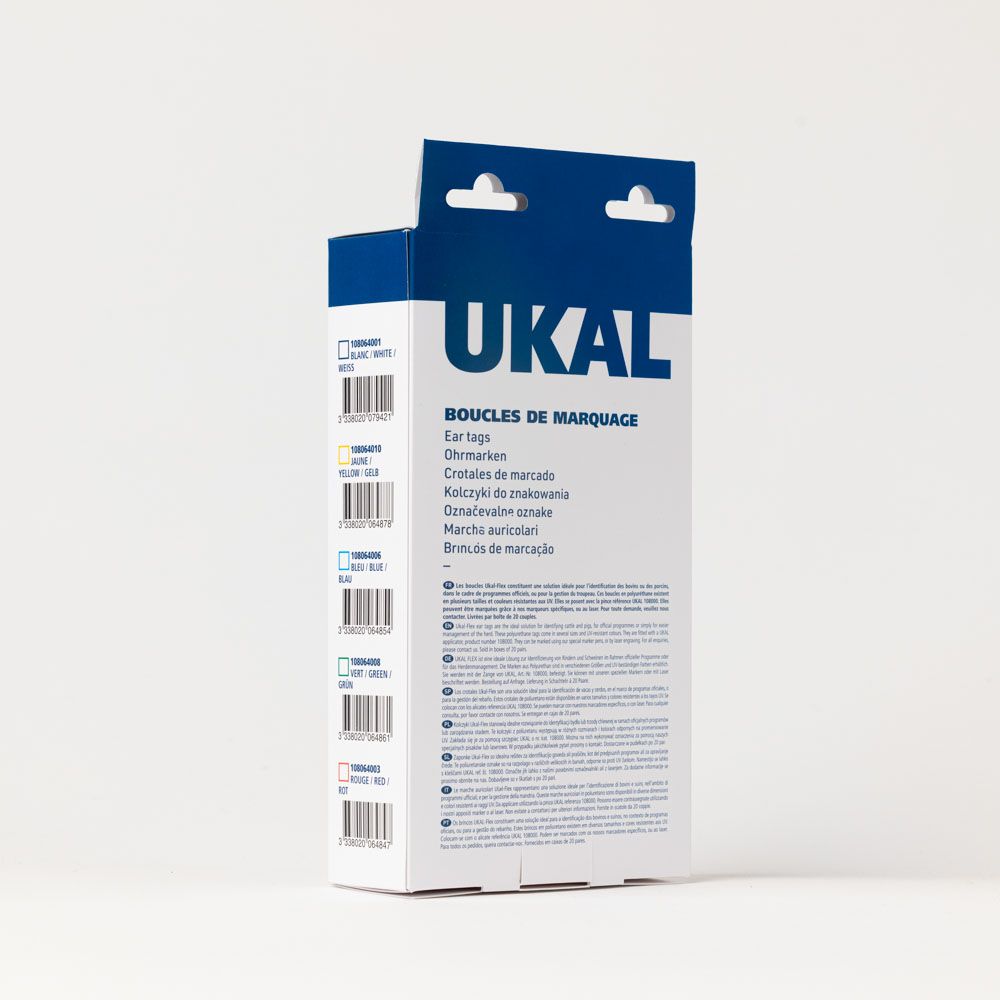 Plain eartag wide + button yellow x20