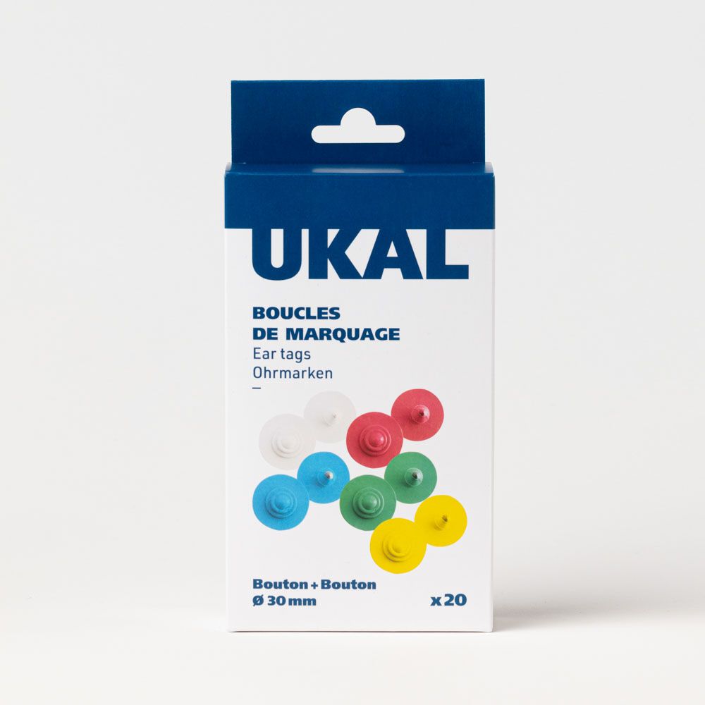 Plain eartag button + button white