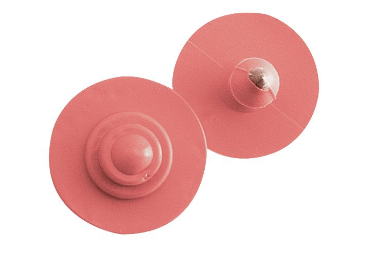 Plain eartag button + button red