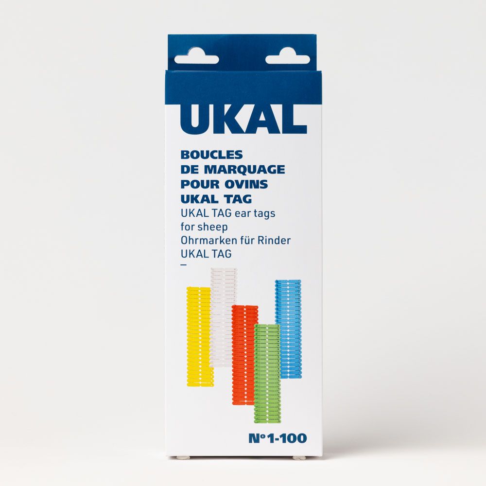 Ukaltag 1-100 eartag yellow x100