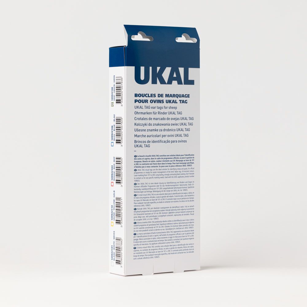 Ukaltag 101-200 eartag green x100