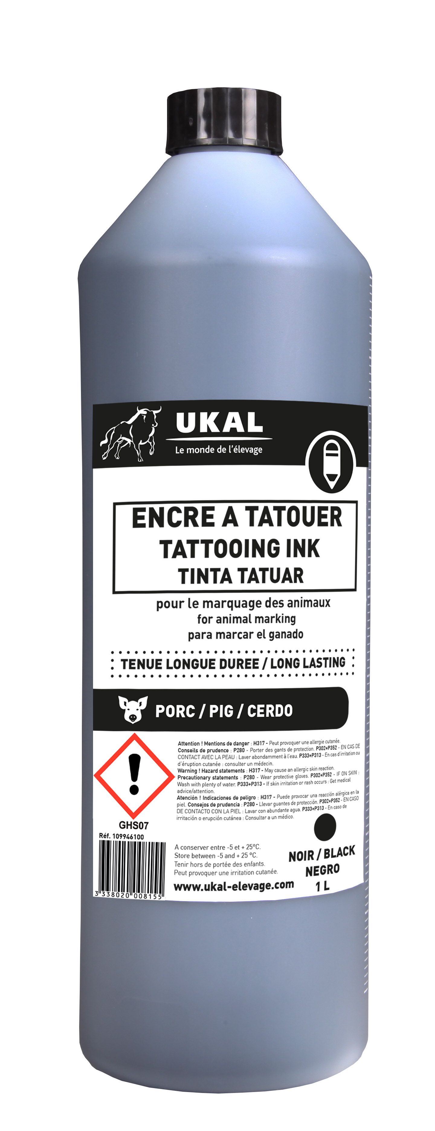 Tattoowiertusche Schwarz 1L