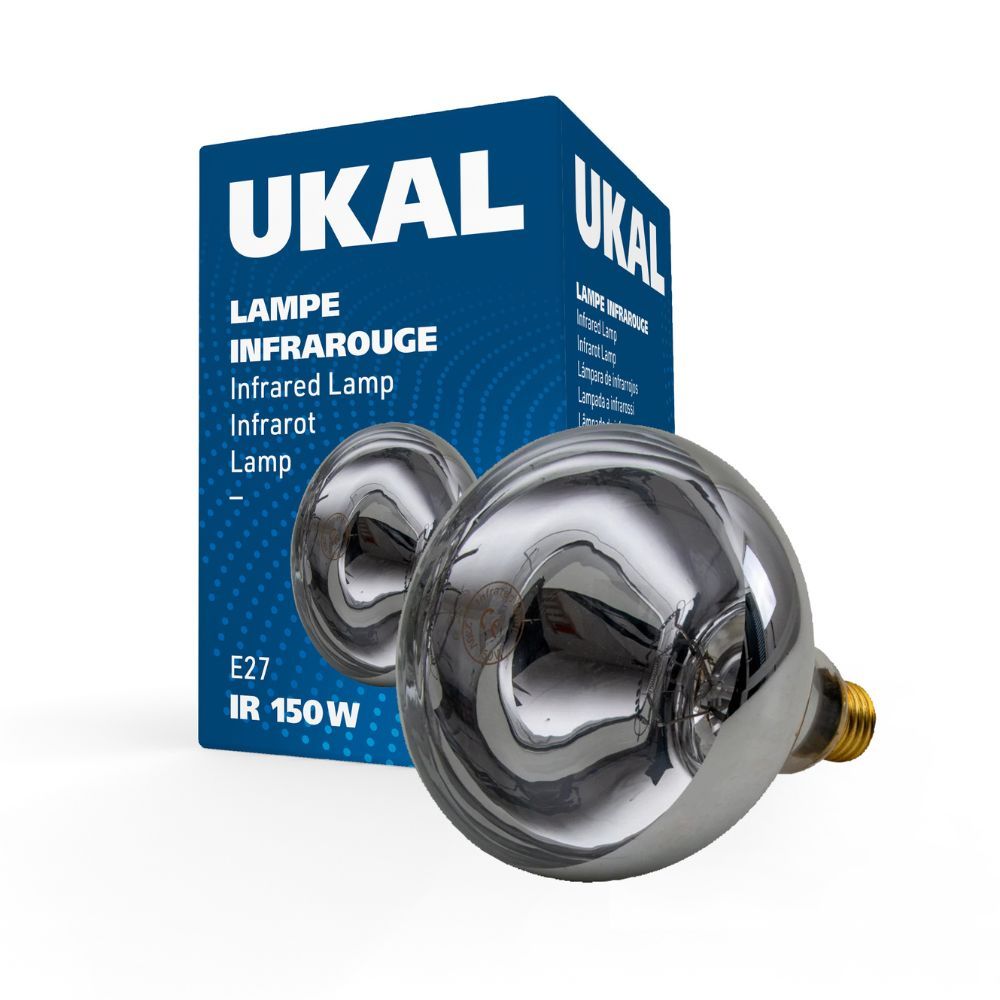 White infrared lamp 150 W UKAL