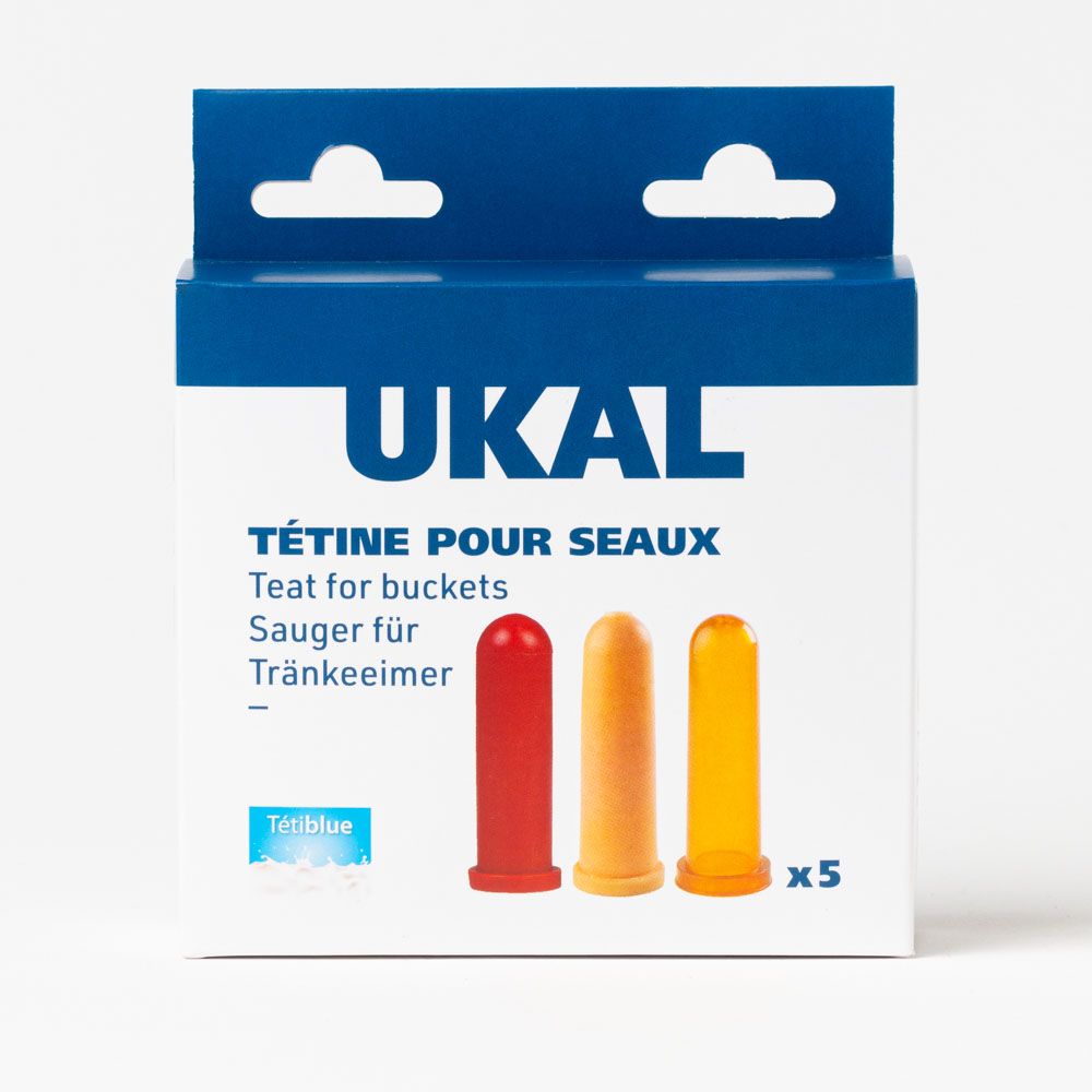 5 Sauger für Kälbertränkeeimer, 10 cm, rote Farbe