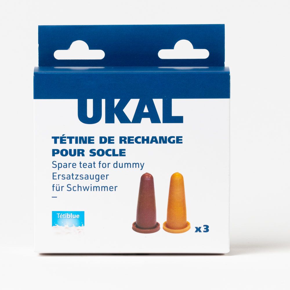 3 tétines pour socle caoutchouc naturel sable 43 x 92 mm Tetiblue 