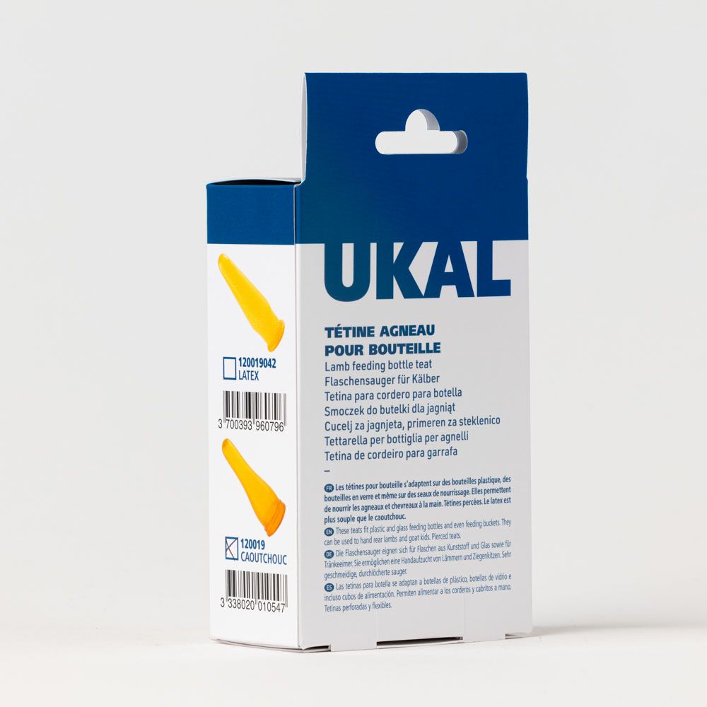 6 Tétines agneau en caoutchouc naturel pour bouteille