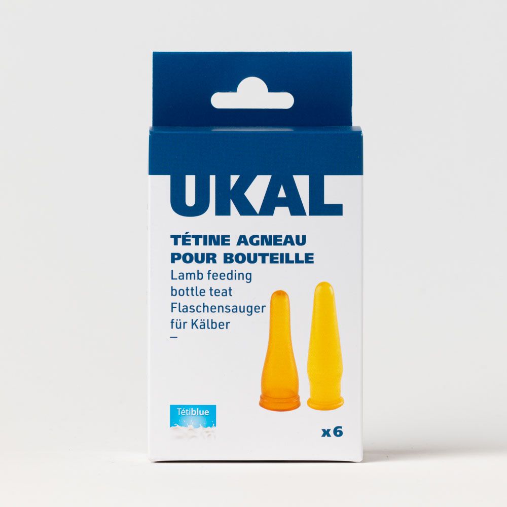 6 Tétines agneau en caoutchouc naturel pour bouteille