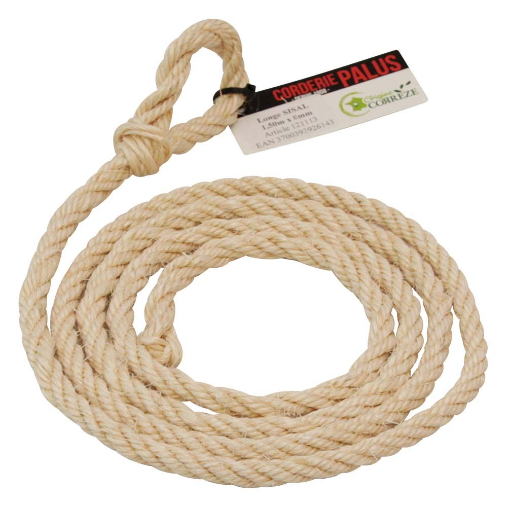 Longe en sisal Ø 8 mm, 1.5 m CORDERIE PALUS