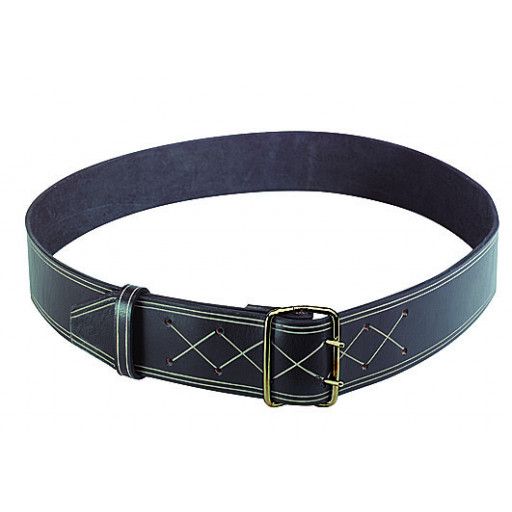 Collier cuir noir 47 mm x 55 cm