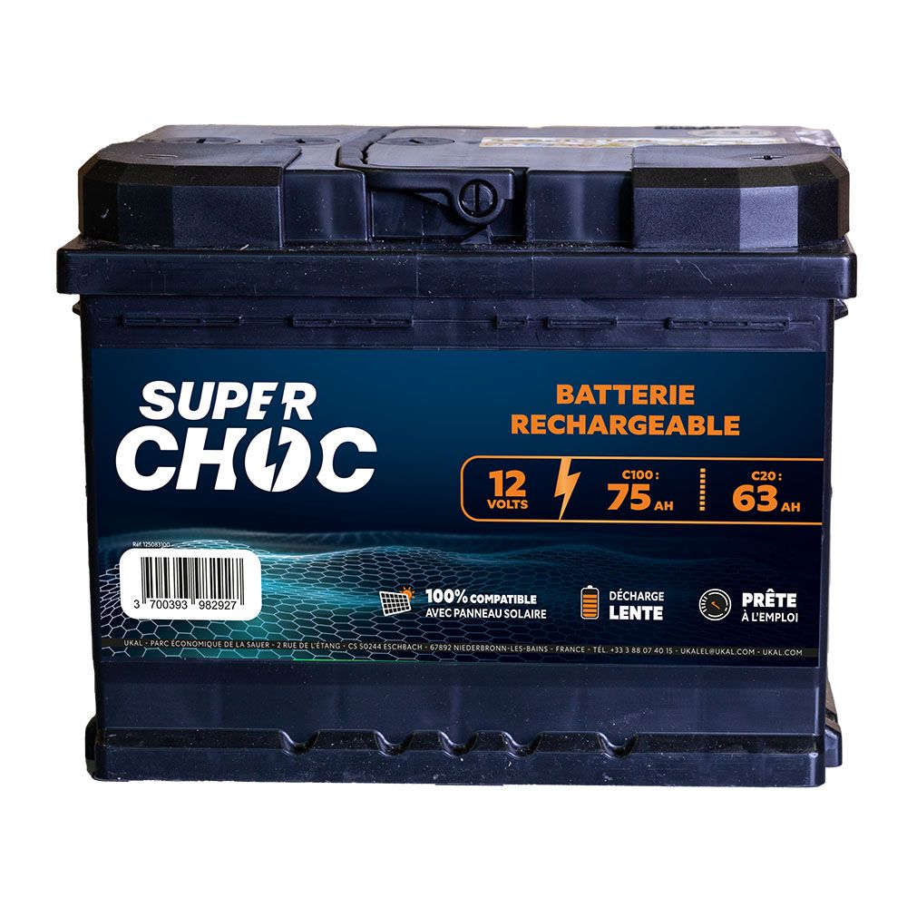 Batterie rechargeable 12V 75Ah SUPERCHOC