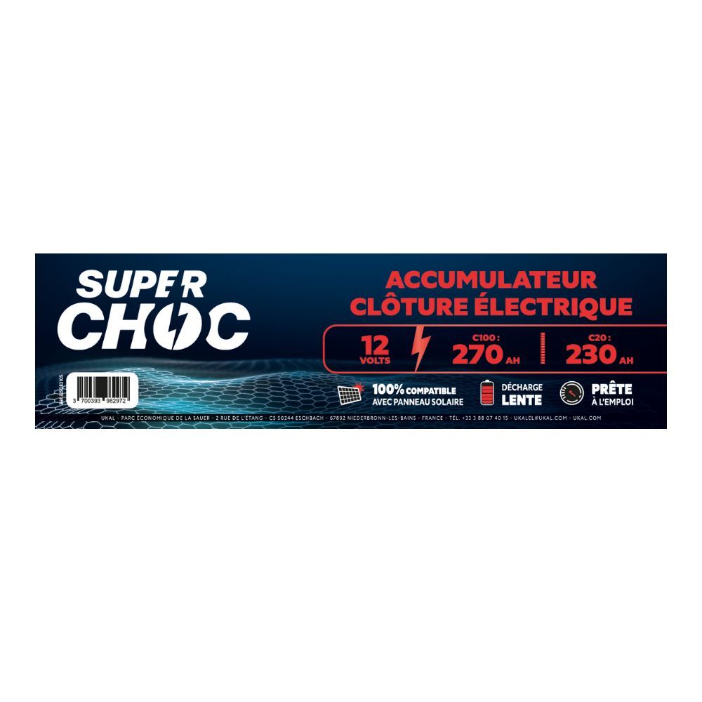 12V 270Ah SUPERCHOC rechargeable battery