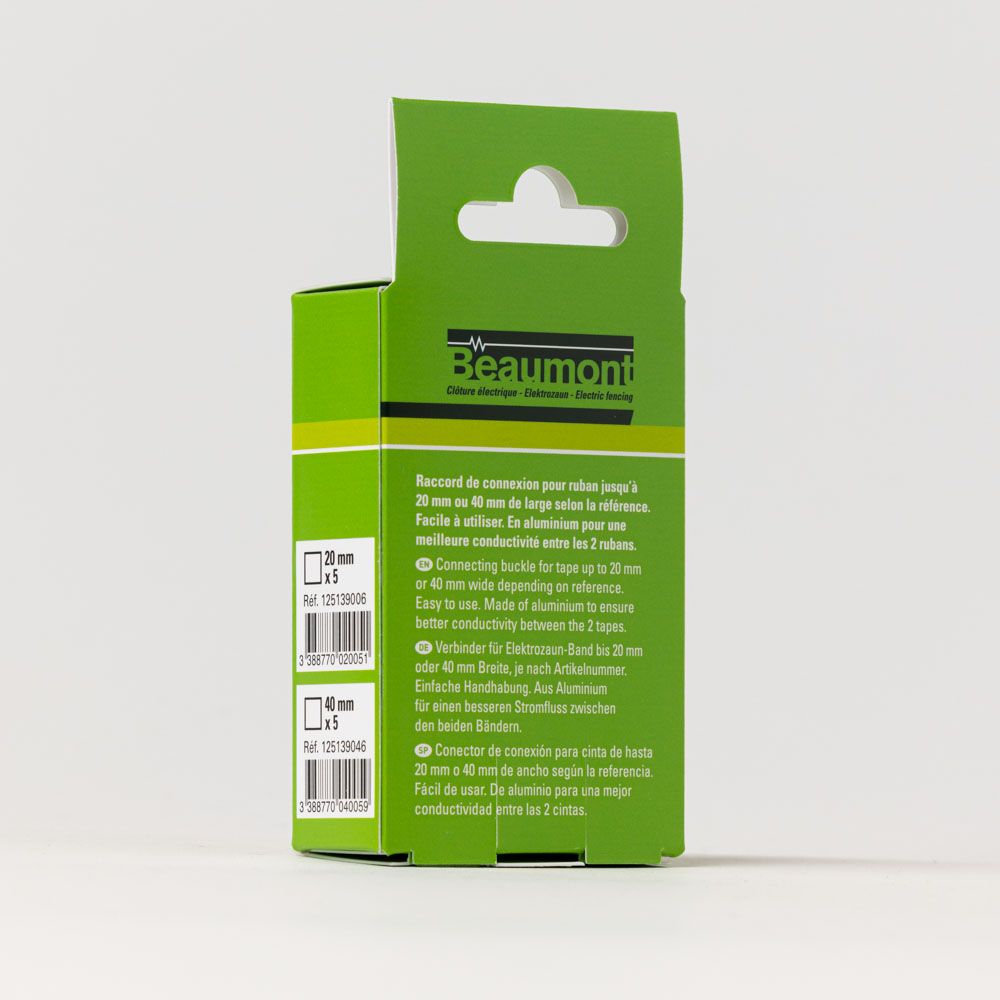  5 Raccords en aluminium pour ruban 40 mm BEAUMONT