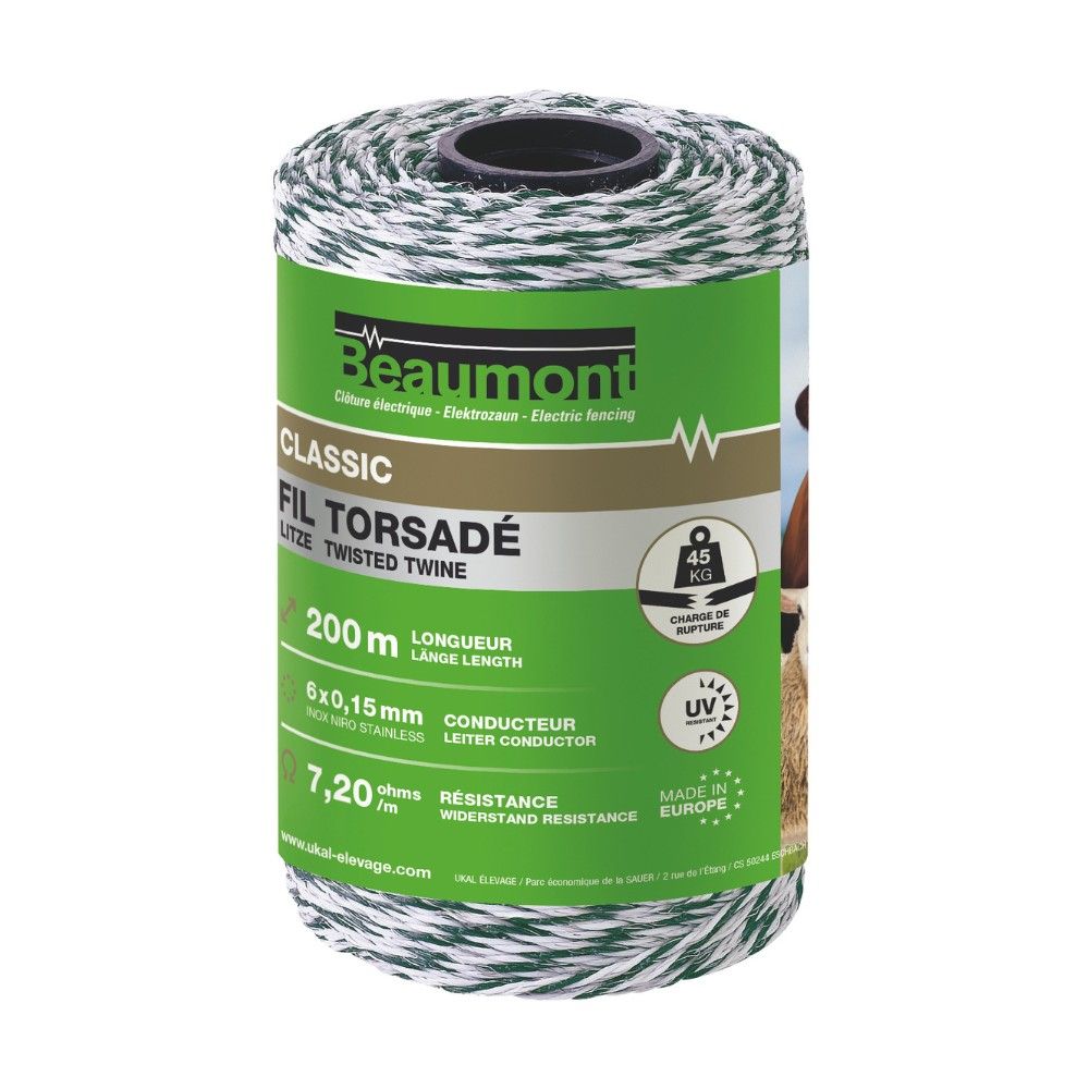 Twisted green and white wire 200m BEAUMONT CLASSIC