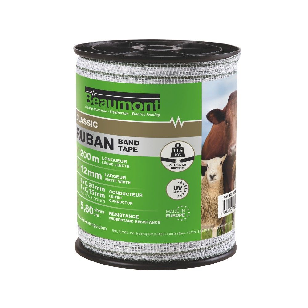 Ribbon white/green12MM / 200M CLASSIC BEAUMONT