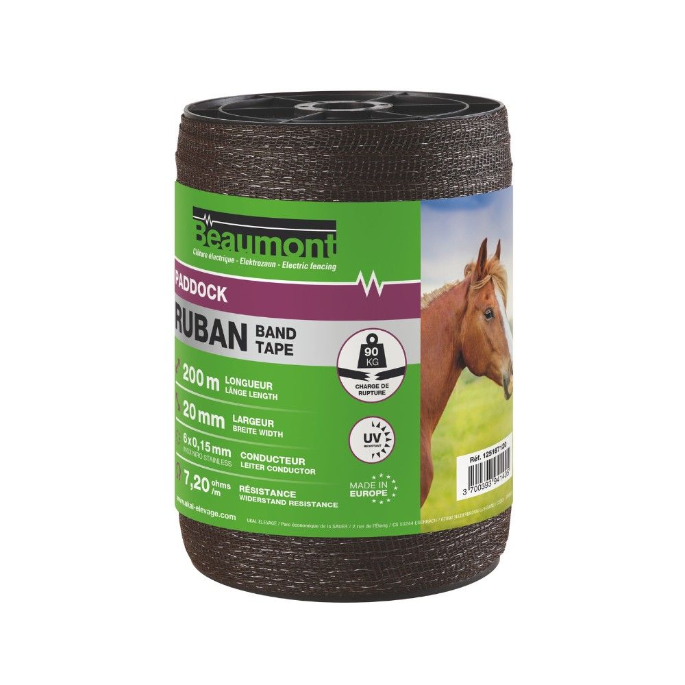 Brown tape 20mm/200m PADDOCK