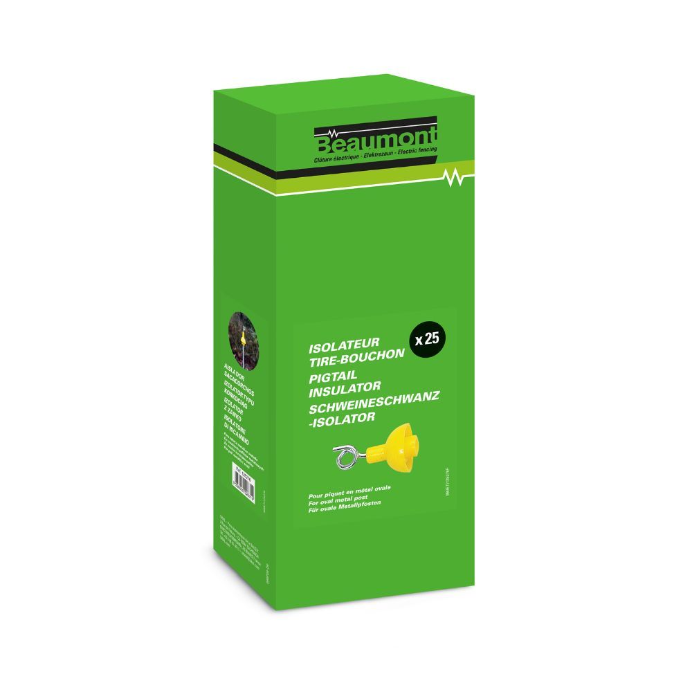 25 Isolateurs tire bouchon métal BEAUMONT