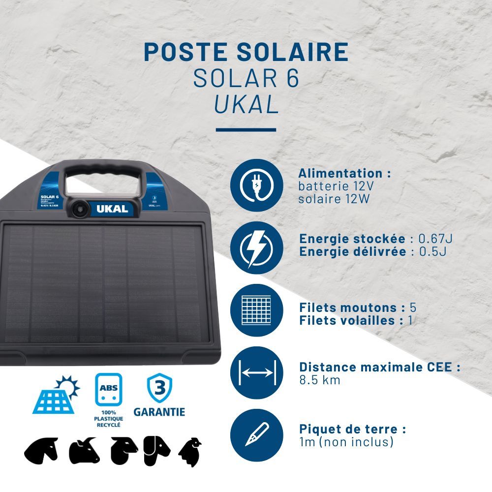 Solar energiser SOLAR 6 0.67J/8.5km UKAL