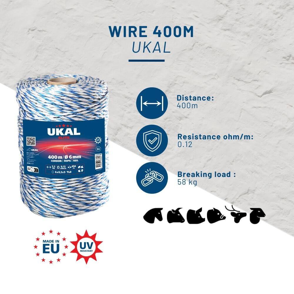 Weißer und blauer Seil ELITE 400m UKAL 