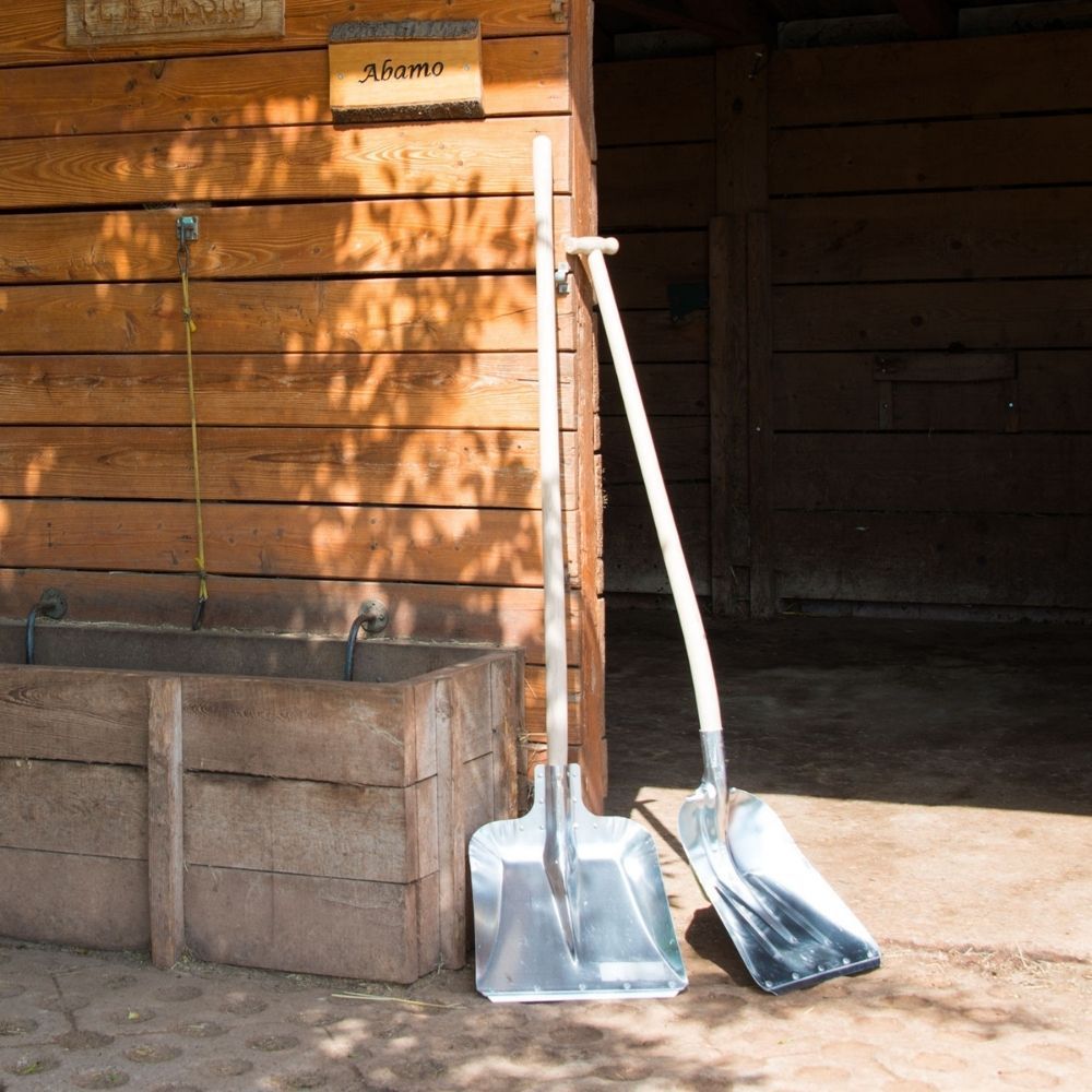 Pelle en aluminium, avec manche, 38 x 38 cm