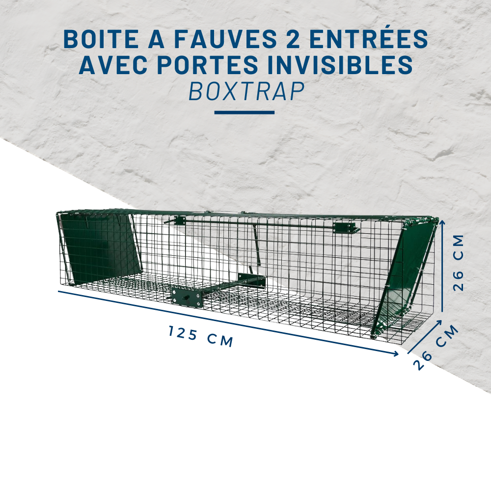 2 entries boxes with invisible doors (USA) 125 x 26 x 26 cm BOXTRAP