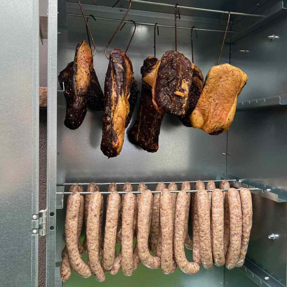 Fumoir 3 niveaux avec porte vitrée, h 80 cm 