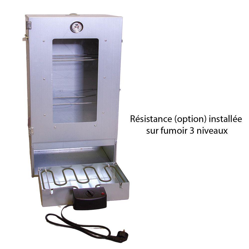 Fumoir 3 niveaux avec porte vitrée, h 80 cm 