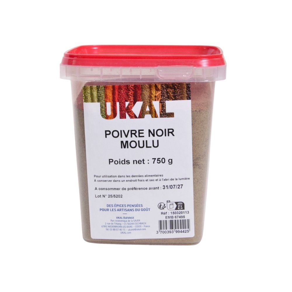  Gemahlener schwarzer Pfeffer 750 g UKAL