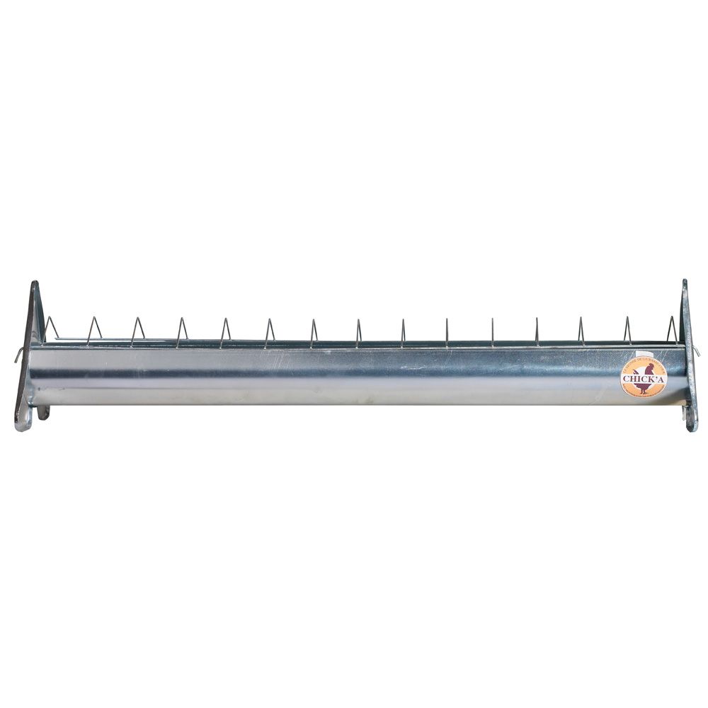 Mangeoire en acier galvanisé à grille mobile 75 cm pour 10 poulets