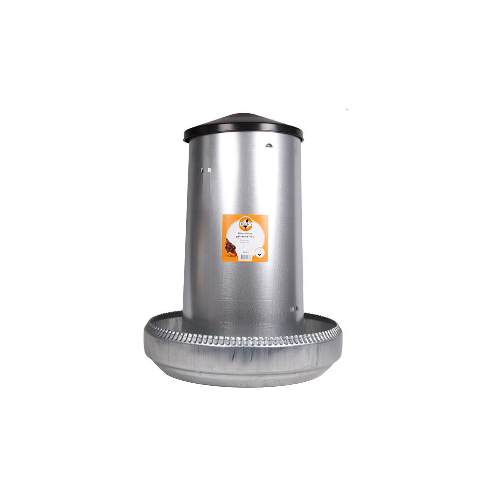 Nourrisseur à trémie émaillé 40 L pour 25 poules