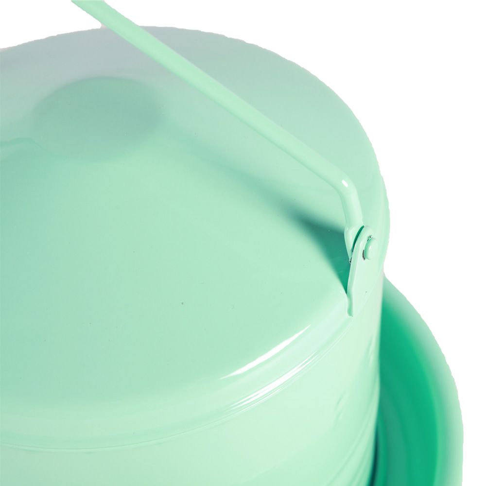 Metal drinking trough in aqua green enamelled sheet metal 3L - 4 hens