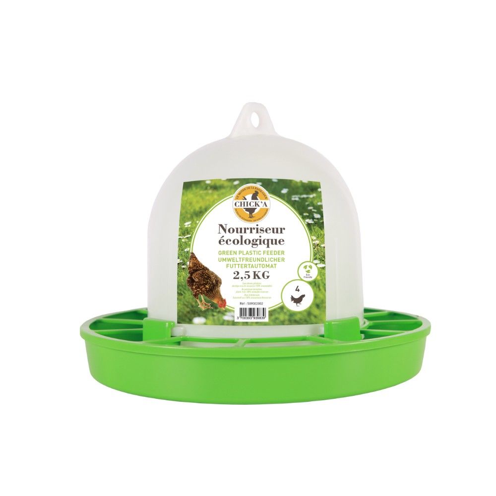 Feeder with hopper green line 2,5 kg CHICK'A