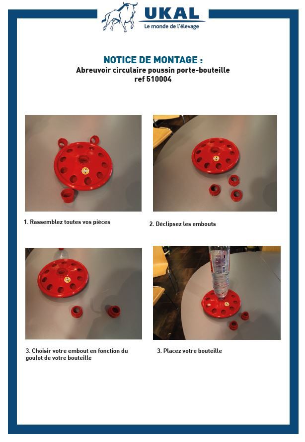 Round bottle drinker for chicks 