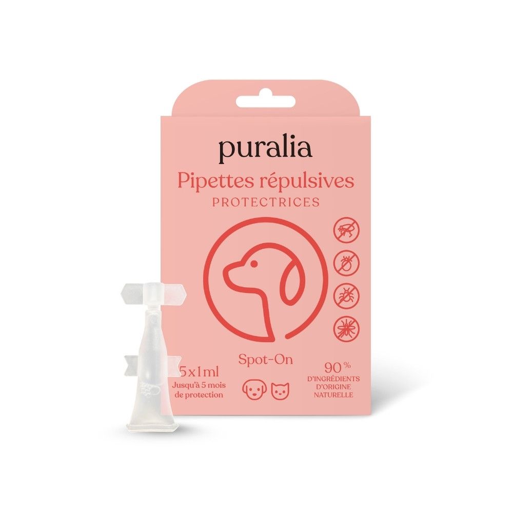5 pipettes répulsives Spot-on 1 ml PURALIA