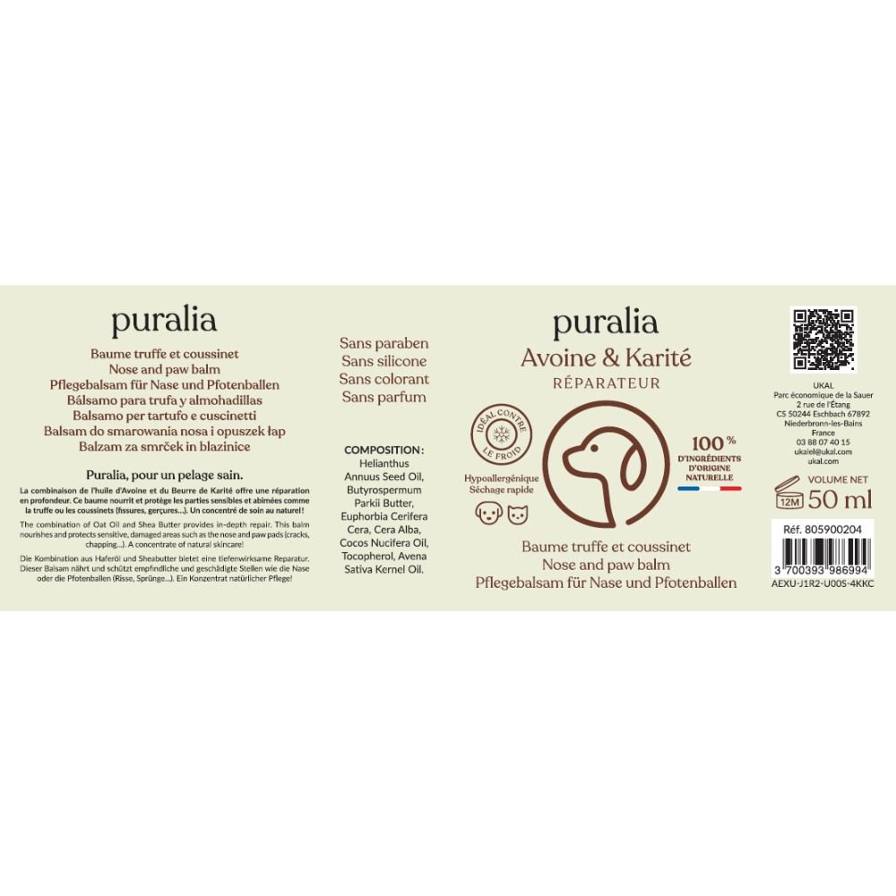 Pflegebalsam für Nase und Pfotenballen 50 ml PURALIA