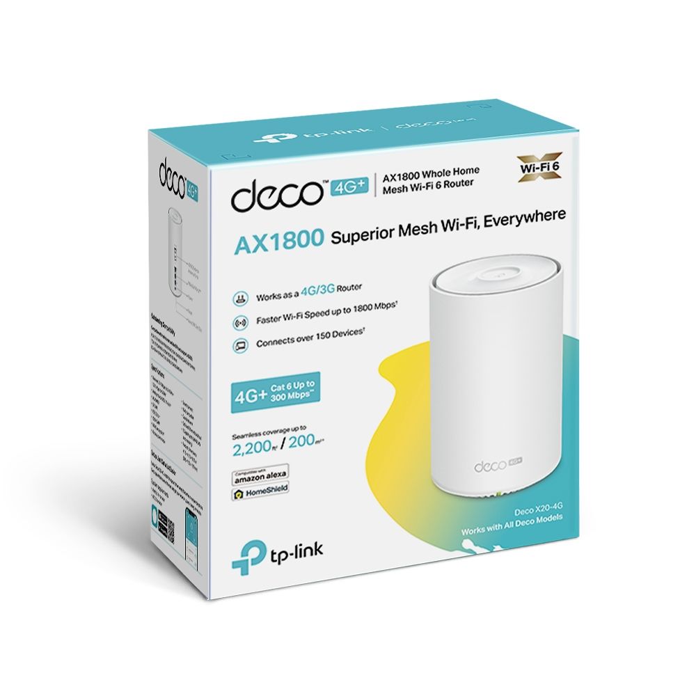 4G+ Gigabit + WIFI 6 Mesh Router AX1800 Modell Deco X20-4G