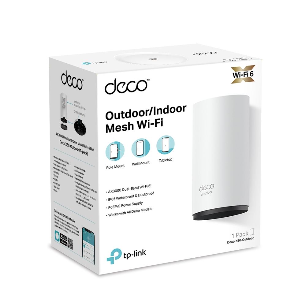 Mesh WiFi 6 AX3000 Outdoor Poller Modell Deco X50-Outdoor