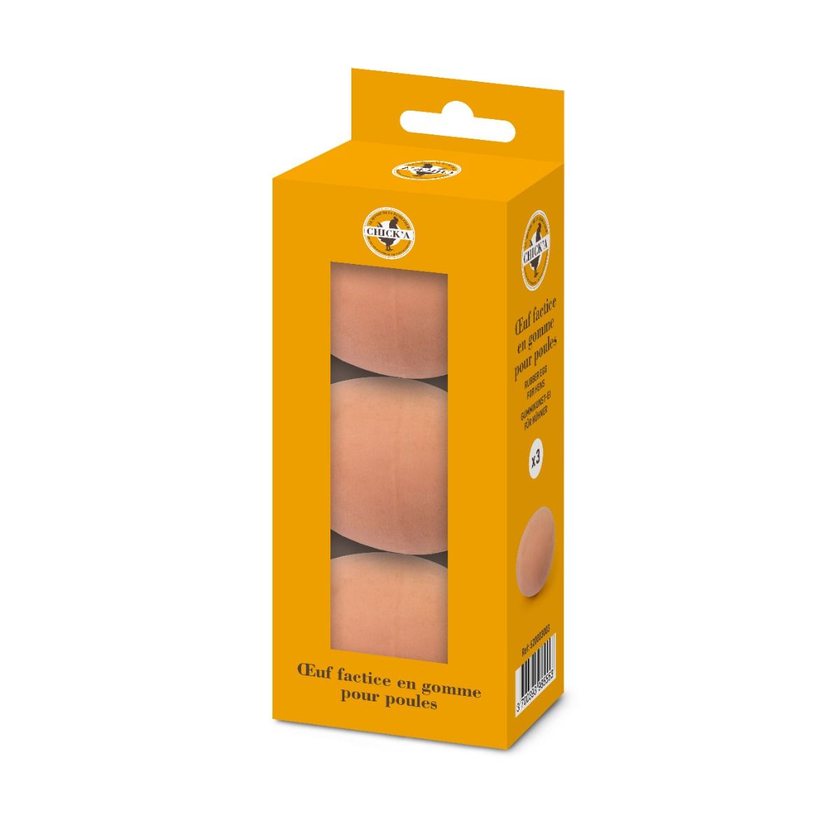 3 RUBBER DUMMY EGGS FOR HENS CHICK'A