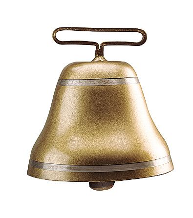 Round steel bell, brass colour 145 mm