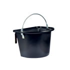 Black feeder with metal hooks and handle