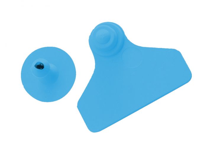 Boucles de marquage Ukaflex large+bouton nue bleue x20