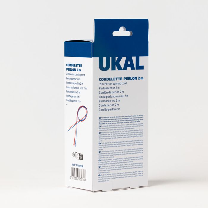 One blue and one red perlon calving cord 2 m