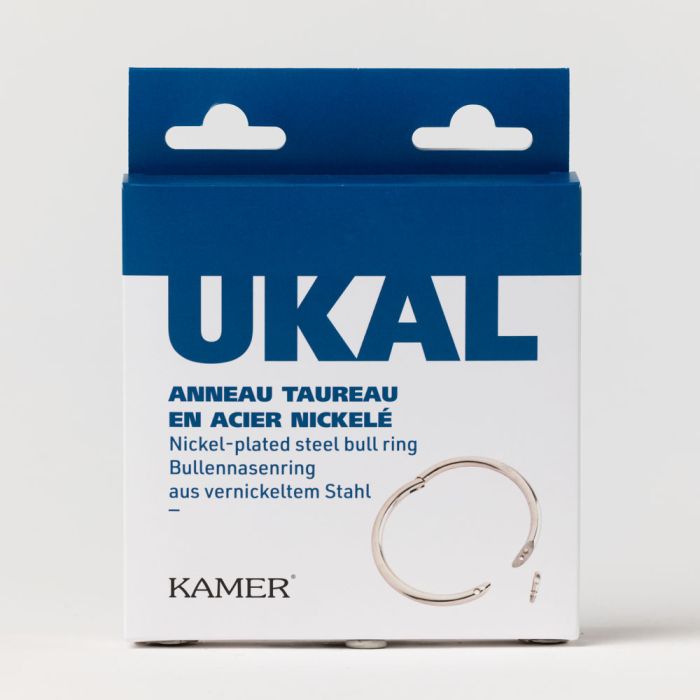 Nickel-plated steel bull ring 100 mm