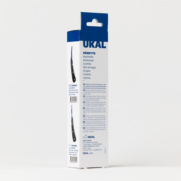 Black blue hoof knife - thin blade - right