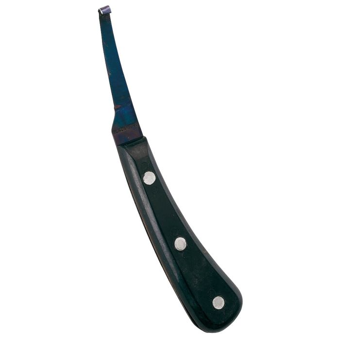 Black blue hoof knife - thin blade - right - Ukal