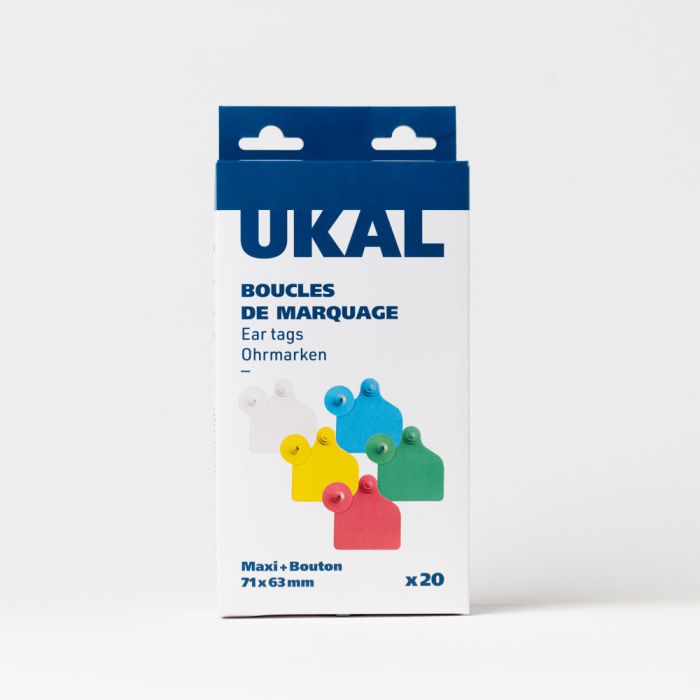  UKAFLEX MAXI + BUTTON eartags yellow x20