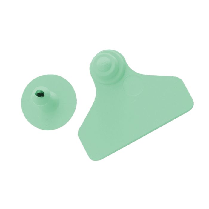 Plain eartag wide + button green x20